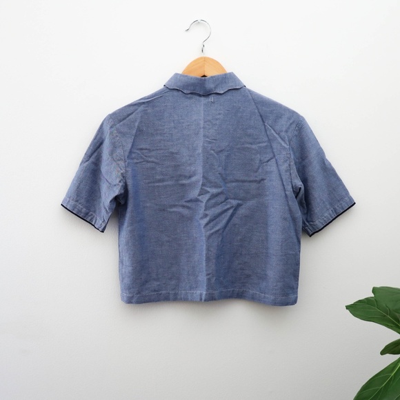 NWOT UO Denim Button Down Crop Top - Picture 3 of 5